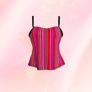 Liz Claiborne striped pink tank top